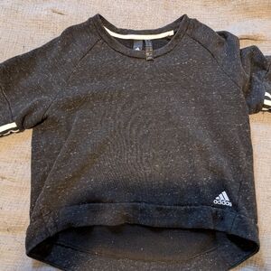 Adidas Women's Charcoal Cropped Sweatshirt